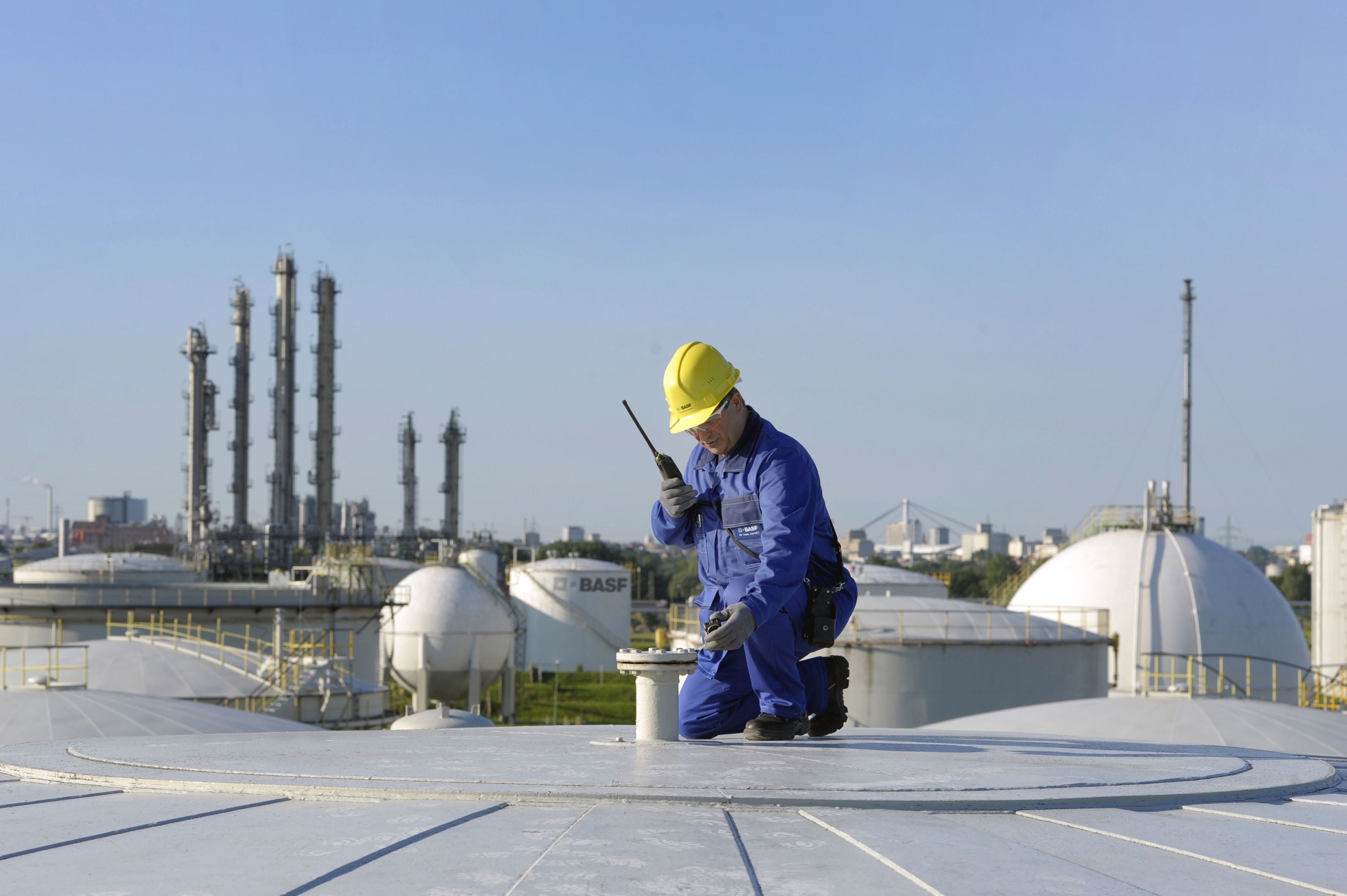 BASF-Angestellter am Stammwerk Ludwigshafen.